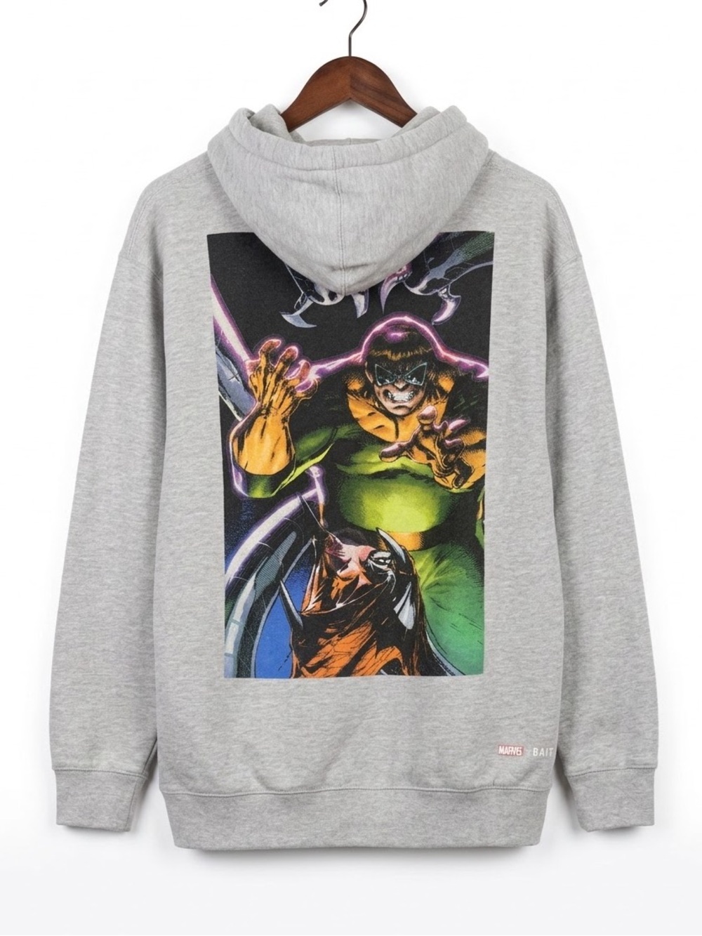 Bait x Marvel Spider-Man Sinister Six Doctor Octopus Hoodie Size Large Gray